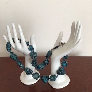 Dark green beads necklace